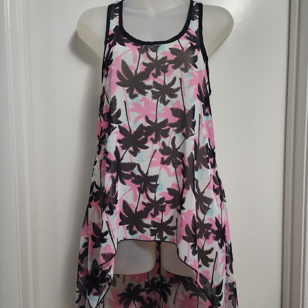 rue21 High Low Racerback Top with Palm Tree Print!